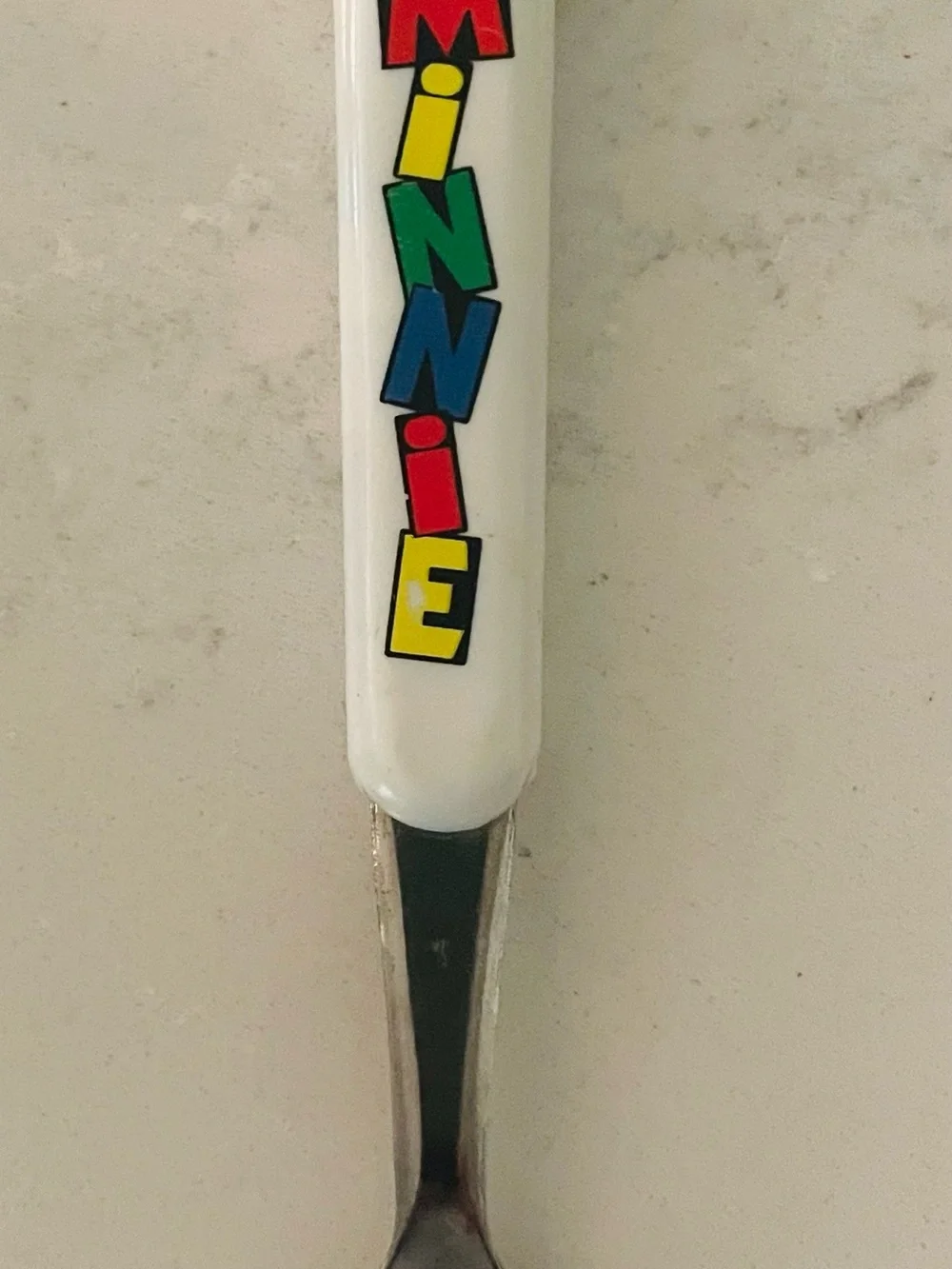 Disney Vintage Minnie Mouse White Multi-Color Kids Spoons (Set of 2)